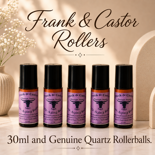Frank & Castor Face Oil w/ Genuine Rose Quartz Rollerball