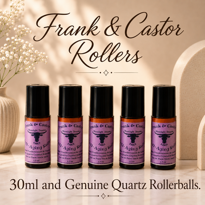 Frank & Castor Face Oil w/ Genuine Rose Quartz Rollerball